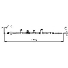 BOSCH 1987482921 - BOSCH трос ручного гальма задн. лів. HYUNDAI IX35