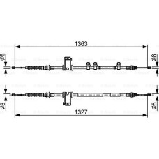 BOSCH 1987482453 - BOSCH  FORD трос ручного гальма задн. 1360-11951360-1195 мм B-MAX 12-. FIESTA VI