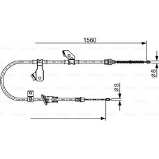 BOSCH 1987482626 - BOSCH трос ручного гальм. прав. MITSUBISHI COLT VI 04-