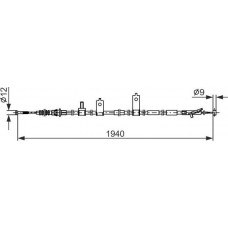 BOSCH 1987482853 - BOSCH MAZDA трос ручного гальма задн. лів. 6 12-