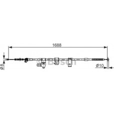 BOSCH 1987482306 - BOSCH TOYOTA трос ручного гальма задн. прав.  Corola -07