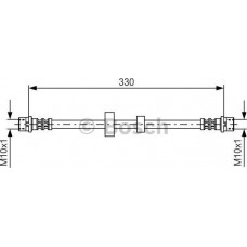 BOSCH 1987476411 - BOSCH VW шланг гальмівний передній T4 90-