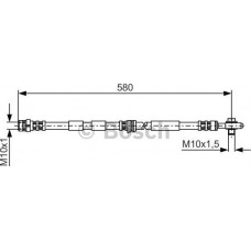 BOSCH 1987476849 - Гальмівний шланг AUDI-SKODA-VW A3 quattro-Octavia 1U2 4x4-Golf IV 4Motion F