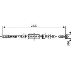 BOSCH 1987477421 - Тросовий привод, стоянкове гальмо