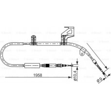 BOSCH 1987477604 - Тросовий привод, стоянкове гальмо