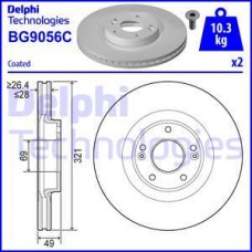 Delphi BG9056C - DELPHI HYUNDAI гальмівний диск передн.лакірів.! Santa Fe 06-