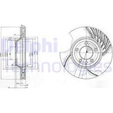 Delphi BG9774 - DELPHI VW диск гальм. передн.лів. AUDI Q7 06- .Touareg 02-