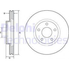 Delphi BG4562C - DELPHI MAZDA гальмівний диск передн.Mazda 6 12-.CX-5 11-