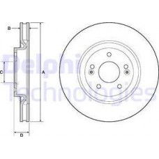 Delphi BG4683C - DELPHI HYUNDAI диск гальм. передн. i40 11-. ix35 14-. Grandeur. KIA