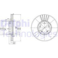 Delphi BG3676 - DELPHI FORD диск гальмівний передній Transit 00-