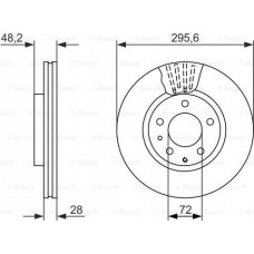 BOSCH 0986479758 - BOSCH гальмівний диск. передн. MAZDA CX-7