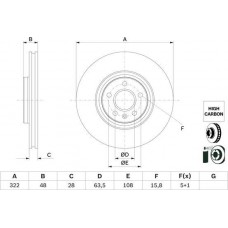 BOSCH 0986479F90 - BOSCH диск гальм. передн. VOLVO S60 II 20-