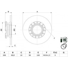 BOSCH 0986479F62 - BOSCH диск гальм задн. FORD TRANSIT 12-