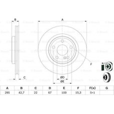 BOSCH 0986479F75 - BOSCH диск гальм задн. DB A176