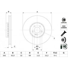 BOSCH 0986479H41 - BOSCH HIGH CARBON DB Диск гальмівний передн. W213. C238. X253