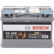 BOSCH 0092S5A080 - BOSCH S5A AGM Акумулятор 12В - 70A-год - 760A - 278175190 - 20.09кг виводи -