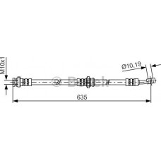 BOSCH 1987481433 - BOSCH  NISSAN гальмівний шланг передн. прав. QASHQAI. QASHQAI 2