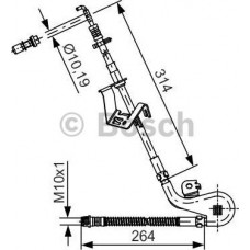 BOSCH 1987481427 - BOSCH CITROEN шланг гальмів.передн.лів.C5 III 08-.C6.Peugeot 407