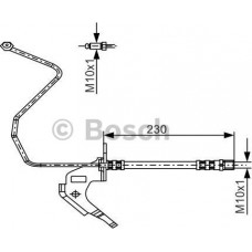 BOSCH 1987481162 - BOSCH  OPEL шланг гальмівний задн. прав. Astra H барабан