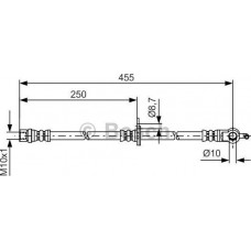 BOSCH 1987481389 - Гальмівний шланг 455mm TOYOTA-LEXUS Avensis T22-Highlander-RX350 F