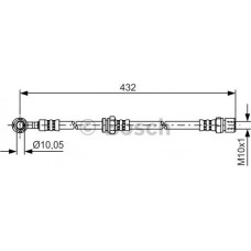 BOSCH 1987481383 - BOSCH CHEVROLET гальмівний шланг передній лівий Lacetti