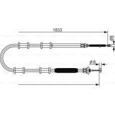 BOSCH 1987482593 - BOSCH FIAT трос ручного гальма задн. лів.-прав. Doblo 10- 1833-1552