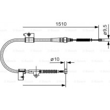 BOSCH 1987482050 - BOSCH NISSAN трос ручного гальма лів. TERRANO II 93-