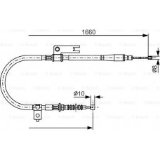 BOSCH 1987482153 - BOSCH MAZDA трос ручного гальма задн. прав. 323 -04