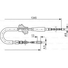 BOSCH 1987482101 - BOSCH AUDI трос ручн.гальма лів.AUDI 80-90 87- бараб.