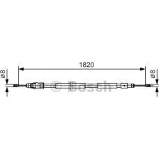 BOSCH 1987482116 - BOSCH CITROEN трос стоян.гальма Berlingo 04- лів.