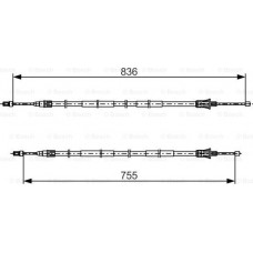 BOSCH 1987482800 - BOSCH RENAULT трос ручного гальма електро Scenic 03-