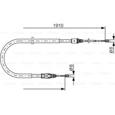 BOSCH 1987482323 - BOSCH CITROEN трос ручного гальма задн. диск. механ. 1910-1105 мм C3 III. PEUGEOT 208 I