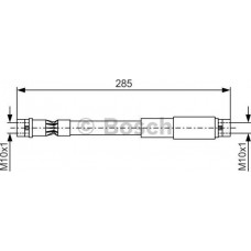 BOSCH 1987476406 - BOSCH AUDI шланг гальм.переднійвнутрішній. AUDI 80 89- M10x1x285мм