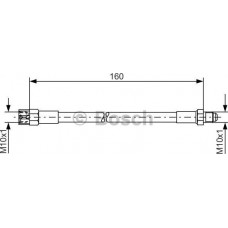 BOSCH 1987476230 - BOSCH VW шланг гальмівний передній-задній Golf -91 GTi 2.0i 92-. Jetta -92. Passa