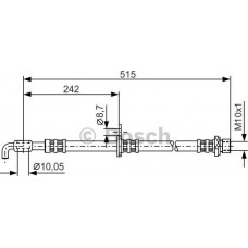 BOSCH 1987476780 - BOSCH CITROEN шланг гальмівний передн. лів.C1. TOYOTA  AYGO