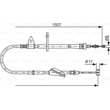 BOSCH 1987477995 - BOSCH трос ручного гальма прав. OPEL Agila