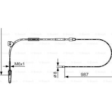 BOSCH 1987477962 - BOSCH DB трос ручного гальма передн. A-Class W168