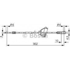 BOSCH 1987477349 - BOSCH O VOLVO трос ручного гальма задн. прав. 740-760-940-960