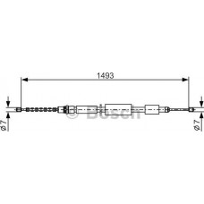 BOSCH 1987477323 - BOSCH CITROEN трос ручного гальма ZX 91- прав. барабан