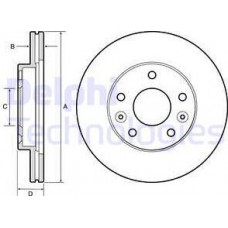 Delphi BG4455 - DELPHI RENAULT гальмівний диск передн. Duster 1.5dci