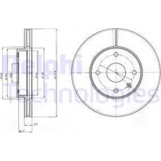 Delphi BG4193 - DELPHI CHEVROLET диск гальм передн. Epica 06-