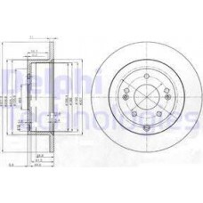 Delphi BG4136 - DELPHI HYUNDAI гальмівний диск задній Santa Fe 06-