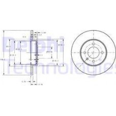 Delphi BG2454 - DELPHI VW диск гальмівний перед.Golf III.IV.PassatSeat Toledo. Inca