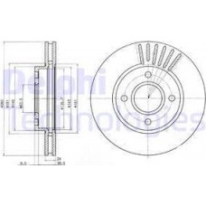 Delphi BG2699 - DELPHI FORD гальмівний диск передн. Mondeo 94- Scorpio -98 26024