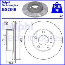 Delphi BG2846 - DELPHI FIAT диск гальмівний передн.Ducato.Citroen Jumper.Peugeot 94-