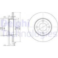 Delphi BG2215 - DELPHI VW диск гальмівний передн.Audi 80.100 76-91