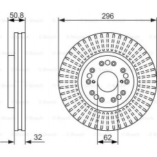 BOSCH 0986479485 - BOSCH TOYOTA диск гальм. передн. Lexus GS -10