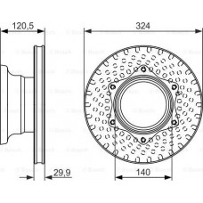 BOSCH 0986479600 - BOSCH DB диск гальмівний задн. Vario 614-814 324x30 вентил.