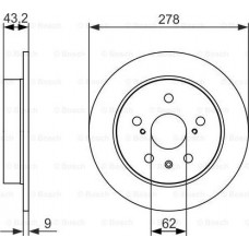 BOSCH 0986479047 - BOSCH SUZUKI диск гальмівний задн. SX4 05-