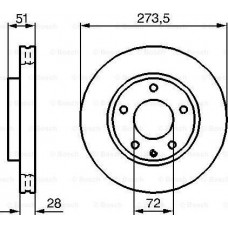 BOSCH 0986479016 - BOSCH  MAZDA диск гальмівний передній XEDOS 2.0-2.5I 94-